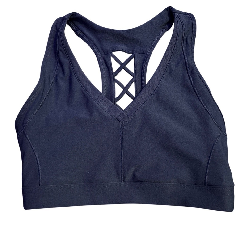 Avia Dark Green Criss Cross Back Sports Bra Medium Support Women's Size M